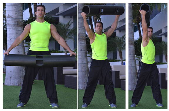overhead press and twist with ViPR